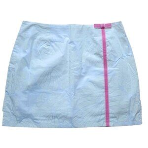 Lilly Pulitzer Skirt Skort White Label Pink Bow Floral Print Size 4 Vintage Mini
